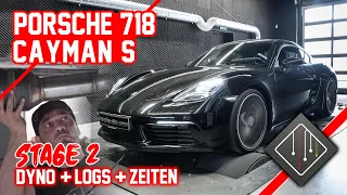 Porsche 718 Cayman S Stage 2 | Dyno - Logs - Zeiten | mcchip-dkr