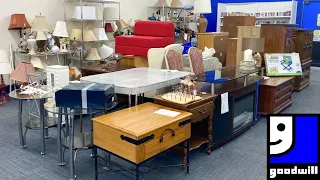 GOODWILL SHOP WITH ME FURNITURE COFFEE TABLES CHAIRS DECOR KITCHENWARE SHOPPING STORE WALK THROUGH