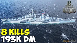 World of WarShips | Atlanta | 8 KILLS | 193K Damage - Replay Gameplay 4K 60 fps