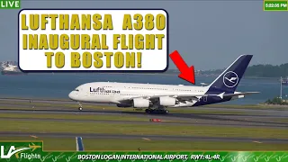 🔴LIVE LUFTHANSA A380 Returns to Boston Logan International | BOS LIVE | BOS Plane Spotting