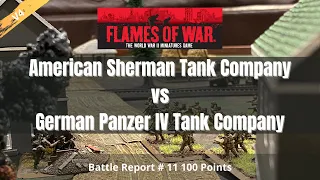 Flames of War Battle Report #11 American Sherman Tank Company vs German Panzer IV Tank Company