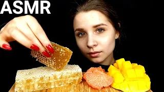 ASMR HONEYCOMB AND FRUITS (Extremely STICKY Satisfying EATING SOUNDS) (No Talking) | Tasty ASMR