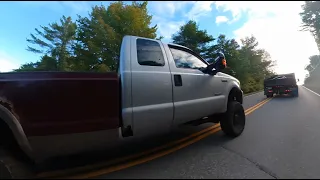 Rolling Coal Road Rage and close pass of cyclist