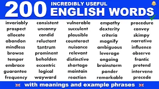Learn 200 INCREDIBLY USEFUL English Vocabulary Words, Meanings + Phrases | Improve English Fluency