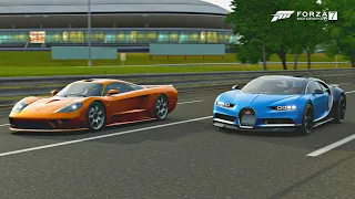 Bugatti Chiron vs Saleen S7 (985 hp) | Forza Motorsport 7 Drag Race