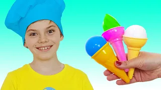 Fruit Ice Cream🍦 More Nick and Poli Nursery Rhymes & Kids Songs