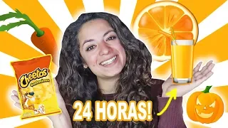 24 HORAS COMIENDO NARANJA! 🍊all day eating orange! COMO POR COLORES! Arivi TV