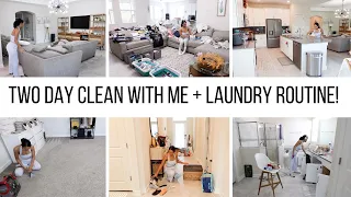 CLEAN WITH ME + LAUNDRY ROUTINE FAMILY OF 4 // CLEANING MOTIVATION // Jessica Tull cleaning