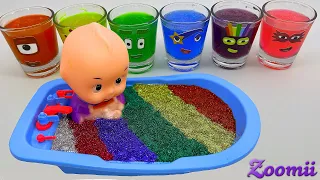 Numberblocks Satisfying Video l Mixing All Slime Smoothie into Bathtub Baby ASMR