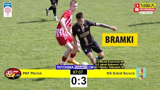 tv.nsk.pl [bramki] PAF Płońsk - KS Sokół Serock 0:3 (0:2) 2023-04-29 g. 12:00 V liga