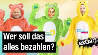 Die Koalitionsverhandlungen der Ampel: Rot-gelb-grüne Glücksbärchis | extra 3 | NDR