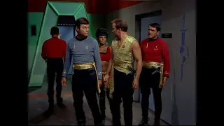 Kirk, McCoy, Scotty, and Uhura are in the Parallel Universe