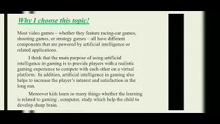 ARTIFICIAL INTELLIFENCE IN GAMING - PRESENTATION