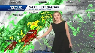 Heavy rain and storms soak Alabama Wednesday and Thursday. Flood Watch in effect. More storms thr...