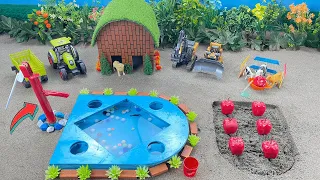 DIY mini Farm Diorama with house for Cow | Fish Pond | Hand Pump Water Supply to Grow Capsicum #28