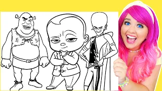 Coloring Shrek, Boss Baby & Megamind Coloring Pages | Prismacolor Markers