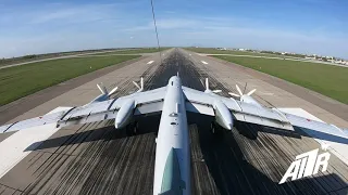 ВЗЛЕТ ТУ 95МС «МЕДВЕДЬ» С НЕОБЫЧНОГО РАКУРСА. Tupolev TU-95MS.