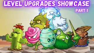 pvz2 chinese level upgrade showcase (Cranesbill Fencer, Capaci-cone, Rose Swordfighter and more)