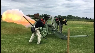 WATERLOO re-enactment CANNON FIRE 1815 !!!