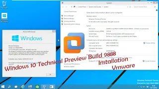 Windows 10 Technical Preview Build 9888 Installation - Vmware