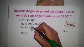 Polígono - problema de diagonais e soma dos ângulos internos - Prof. Edna