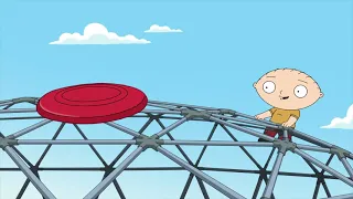 Stewie vs Doug climbing on top of the jungle gym