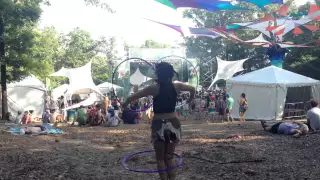 Breezy Hooping at Gladkill's set at satellite stage at WAKARUSA 2015