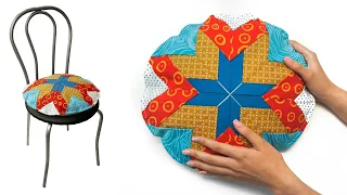 How to sew a chair-cushion out of old leftover fabric - even a beginner can handle it!