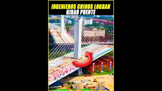 Ingenieros chinos lograr girar puente