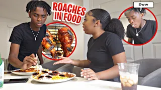 I PUT COCKROACHES IN MY BOYFRIEND'S FOOD TO GET HIS REACTION (+Cooking VLOG)