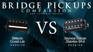 DiMarzio CRUNCH LAB vs Seymour Duncan DISTORTION SH-6 - Passive Bridge Guitar Pickup Comparison Demo