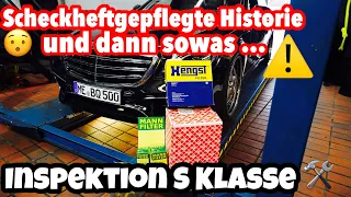 ⚠️Scheckheftgepflegte⚠️Historie bei Mercedes …. oder auch nicht ? 😯 // Inspektion W222 S Klasse 🥹