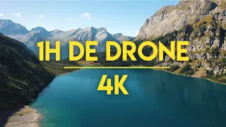 1 Hour Drone Footage 4K | Ambient Nature & Music