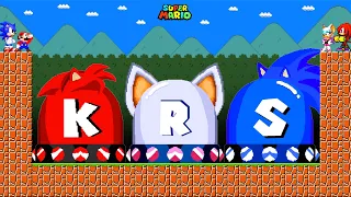 Can Mario vs Sonic Collect Ultimate SONIC - KNUCKLES -ROUGE THE BAT Switches In New Super Mario.Wii?