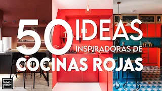 50 ideas inspiradoras de cocinas rojas