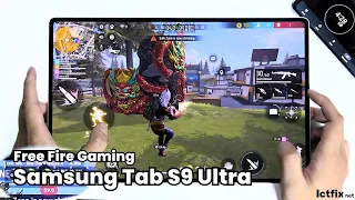 Samsung Tab S9 Ultra Free Fire Gaming test 2024 | Snapdragon 8 Gen 2, 120Hz Display