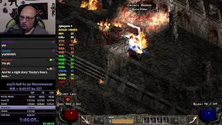 Diablo 2 LOD HC Hell Speedrun - WR ATTEMPTS - Necromancer - Episode 73