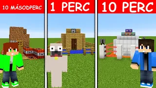 10 MÁSODPERC 1 PERC 10 PERC VÉDETT HÁZ ÉPITŐ KIHÍVÁS A MINECRAFTBAN!