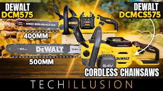 🔥THE MOST BRUTAL 54/60V Cordless Chainsaws from DEWALT!😱 - DCM575 vs DCMCS575 - Review & Test