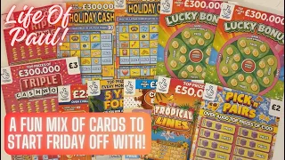 £28 of scratch cards. £18 of £3 cards vs £10 of £2 cards