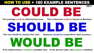 How to Use… COULD BE / SHOULD BE / WOULD BE | English Grammar Lesson + 180 Example Sentences