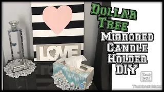 Dollar tree mirrored candle holder diy / dollar tree glam decor / valentine’s home decoration ideas