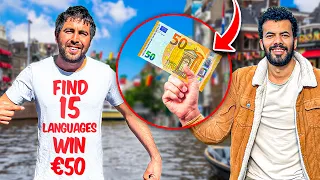 Find 15 Languages in Amsterdam, Win 50 Euros | Challenge With Mohamed Eid