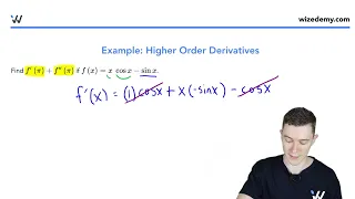 Derivative: Higher Order Derivatives Example | Calc 1 Simplified | Wizeprep