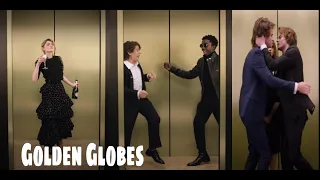 Stranger Things Cast | Golden Globes Elevator | SeriesHeist