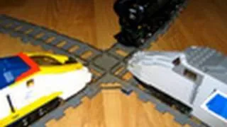 LEGO Emerald Night, TGV, and Eurostar three-way train crash