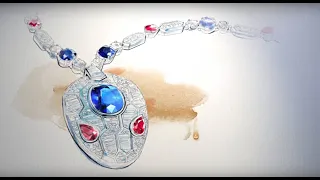 Watercolor fashion animation,  Bulgari