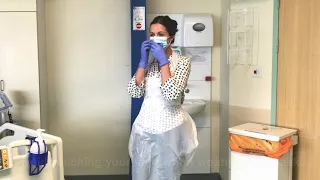 PPE demonstration for hospital visitors