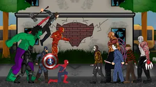 Spiderman, Black Panther, Hulk, Thor, Ironman, Captain America ( Avenger team ) vs Horror Team - DC2