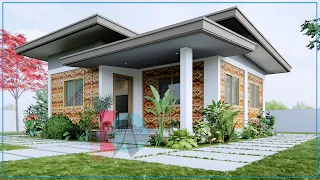 7.5 x 7.5 Meters Half Concrete Half Amakan House Design Idea